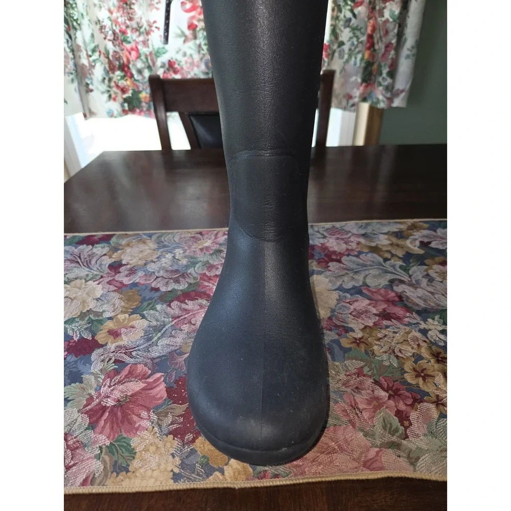 Crocs Black Freesail Tall Rain Boots Women 7 Waterproof Rubber Pull On Garden
